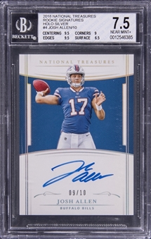 2018 Panini National Treasures "Rookie Signatures" Holo Silver #4 Josh Allen Signed Rookie Card (#09/10) - BGS NM+ 7.5/BGS 10